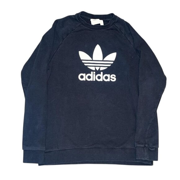 Black Adidas crewneck sweatshirt with embroidered logo - Picture 2 of 3